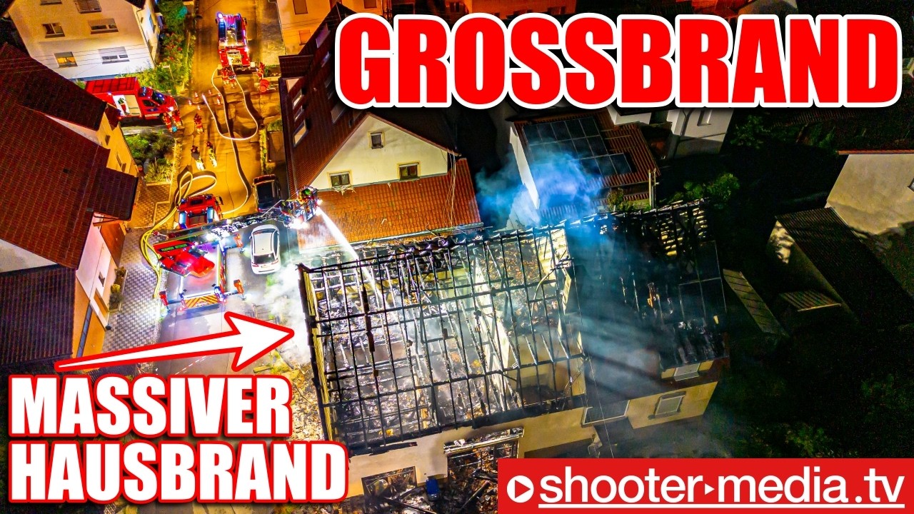 🔥🔥  GROSSBRAND: MASSIVER HAUSBRAND mit ENORMER HITZESTRAHLUNG  🔥🔥 | 2 Drehleitern im Einsatz