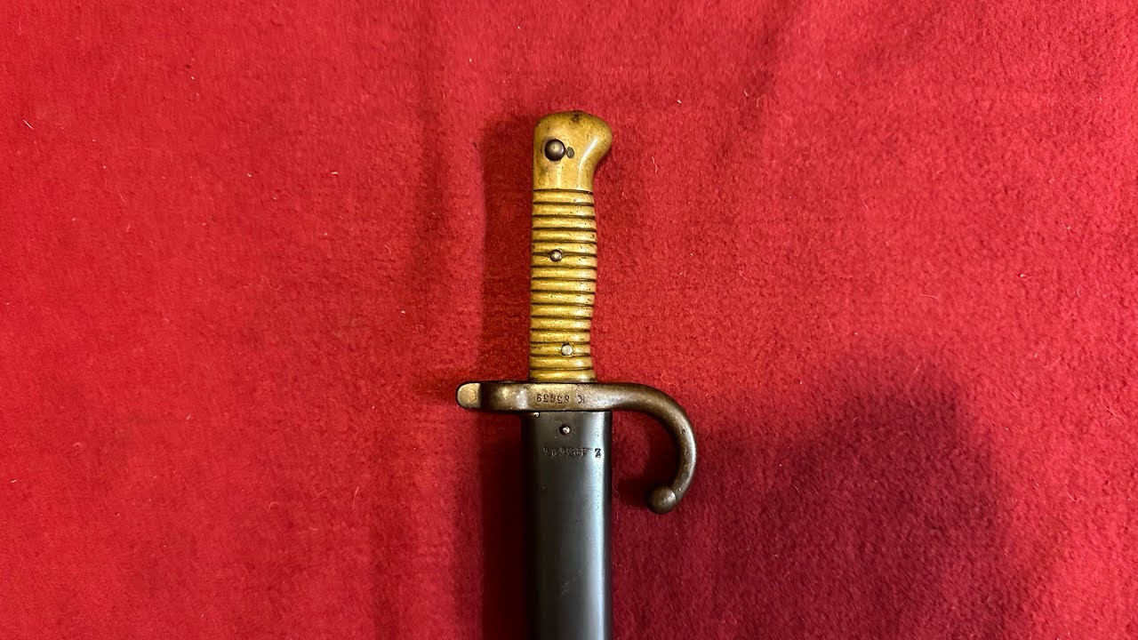 French bayonet Model M1866 dated 1870 . Pre WW1 bayonet sword .