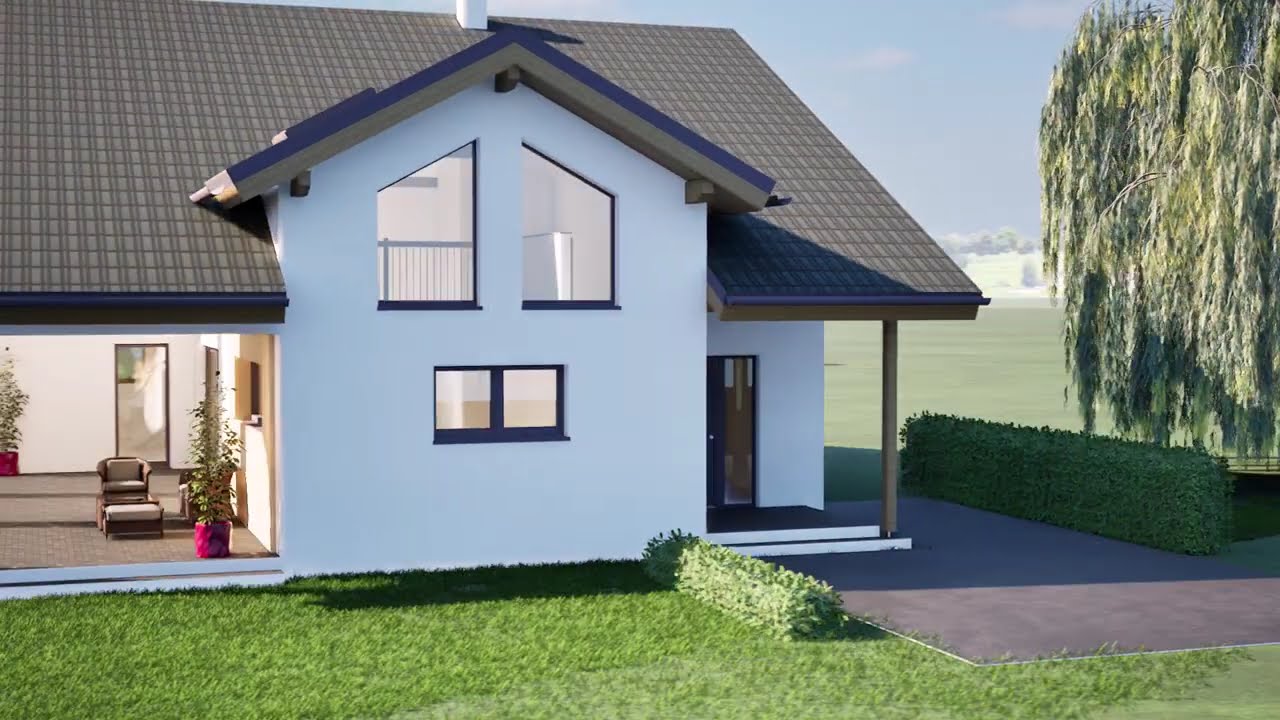 Ein wunderschöner Bungalow mit Arbeitszimmer auf der Galerie