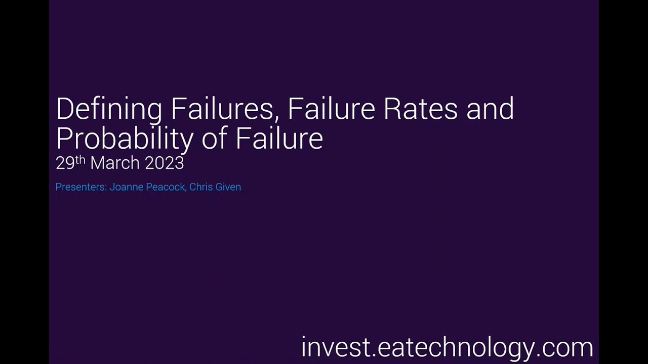 Asset Investment Management - Defining Failures, Failure Rates and Probability of Failure