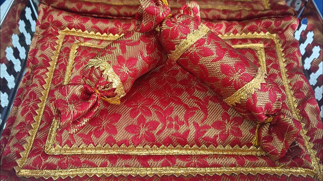 kanha ji ke liye bedsheet or cushion | laddu gopal ke liye bistar | laddu gopal ki gaadi or takiye
