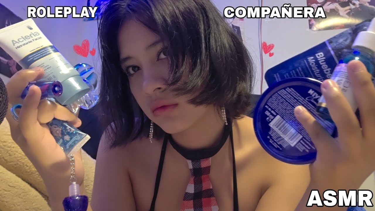 ASMR COMPAÑERA TE HACE UN SKINCARE❤️ EN TU CASA🏡 (ROLEPLAY)