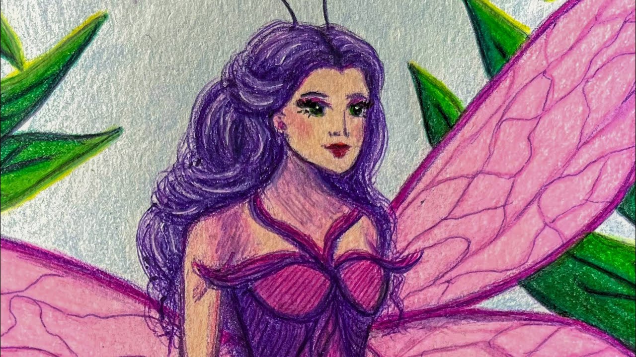 A Fairy 🧚‍♀️ | Illustration | Mixed Media | Sketchbook Art