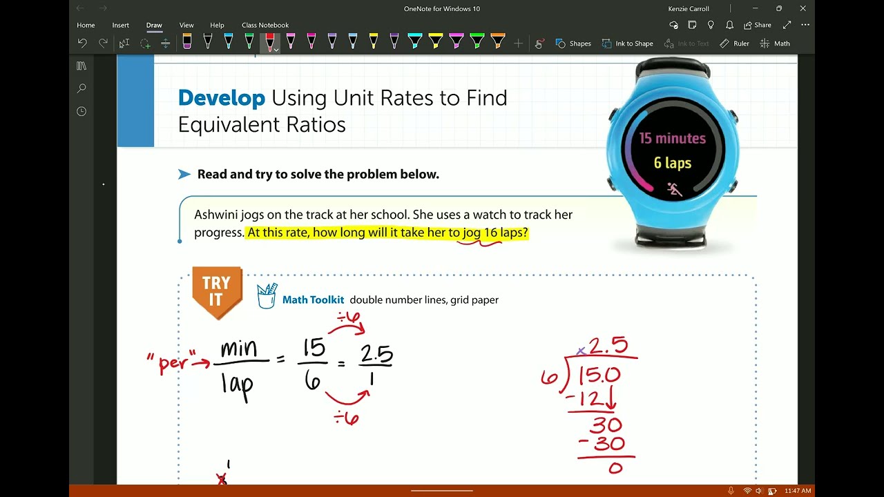 Lesson 16: Session 2 - Develop Using Unit Rates to Find Equivalent Ratios