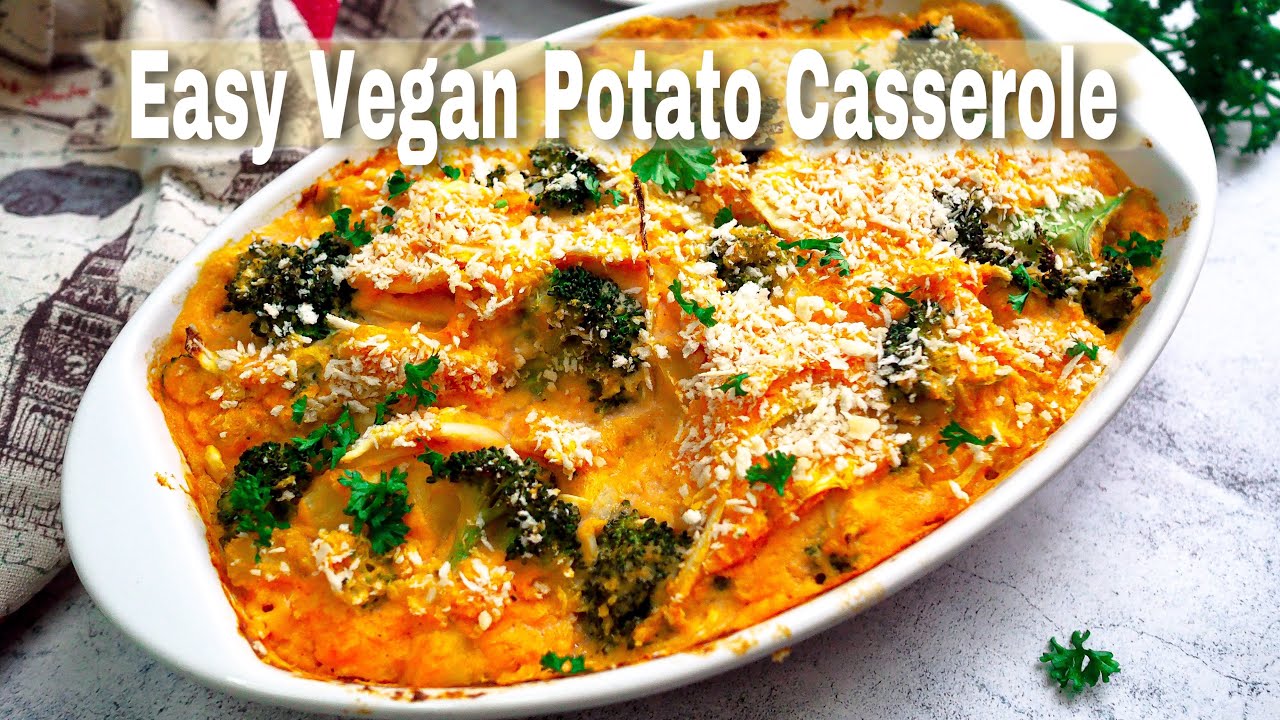 Vegan Potato and Broccoli Casserole | 焗烤土豆 | Easy Holiday Recipe