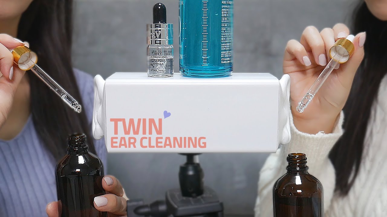 [ASMR] Twin Ear Bottle Dropper💦 Ear Cleaning (No Talking)