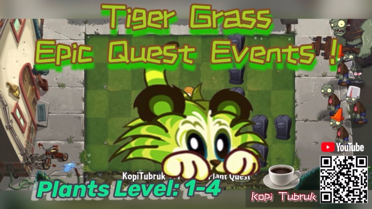 ☕️ Plants vs Zombies 2 TIGER GRASS EPIC QUEST Low Level Plants 🌱 PvZ2 TIGER GRASS
