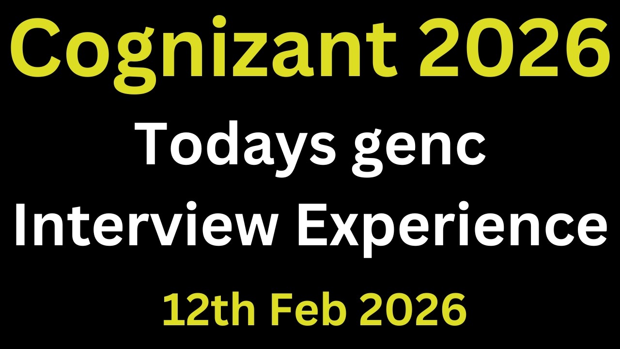 Cognizant Genc Interview Experience 2026 | How To Prepare For Cognizant Technical Interview ?