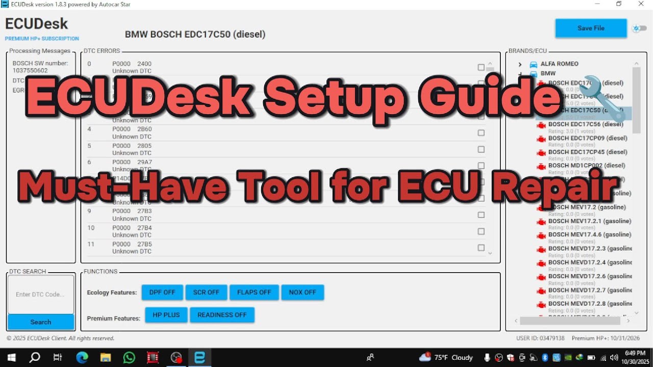 ECUDesk Software &ndash; Full Installation & Overview | The Best ECU Repair Solution for Workshops