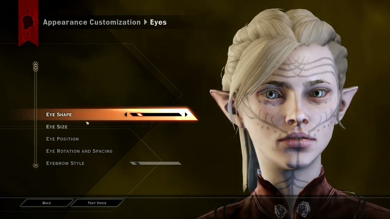 Dragon Age Inquisition female elf sliders