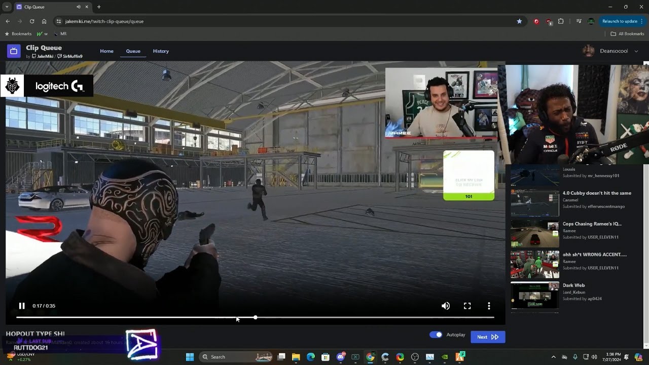 Dean reacts to Ramee putting his arena training to use & more NoPixel Clips.