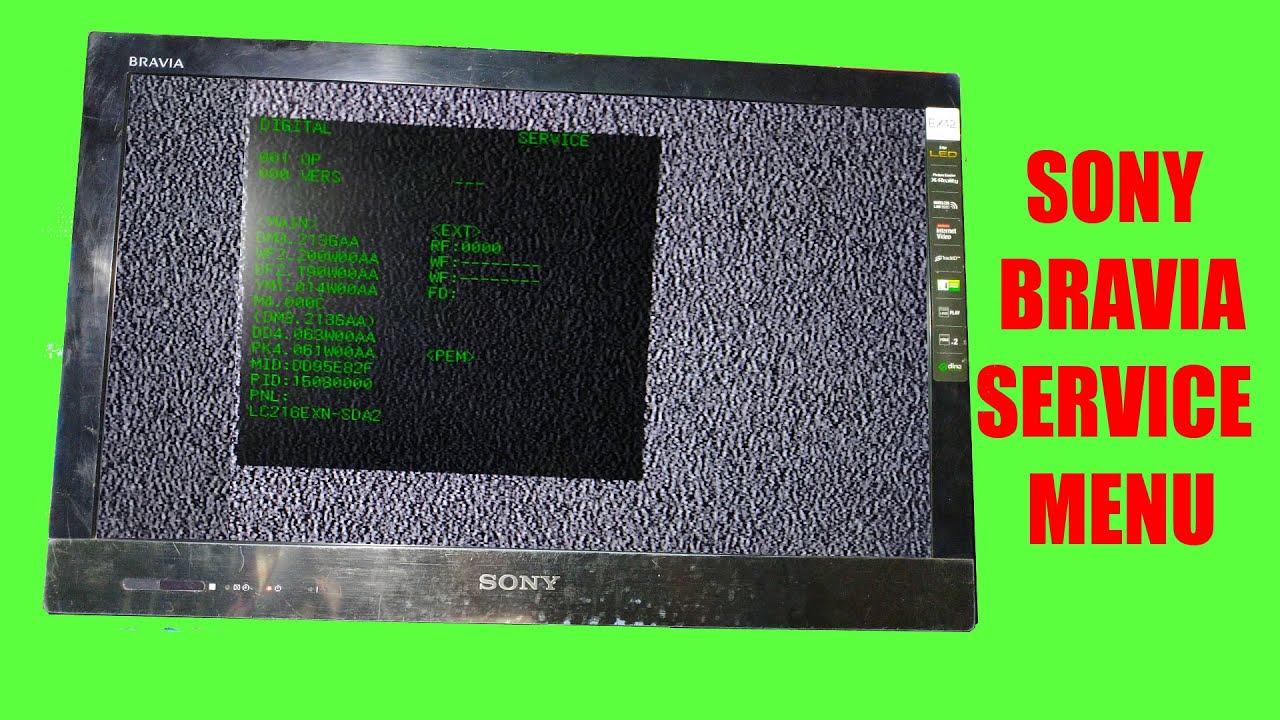 SONY BRAVIA LED TV SERVICE MENU || FACTORY SETTINGS
