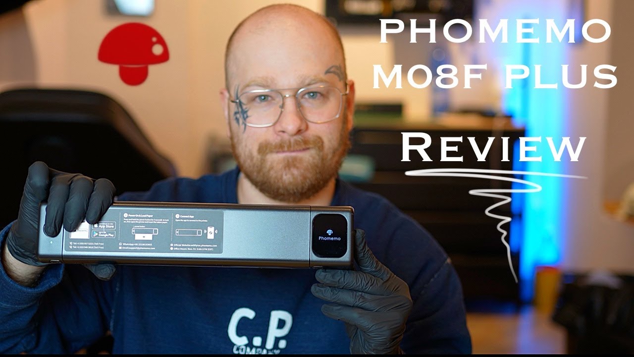 Обзор беспроводного принтера для трафаретов для татуировок Phomemo M08F Plus с сенсорным экраном.