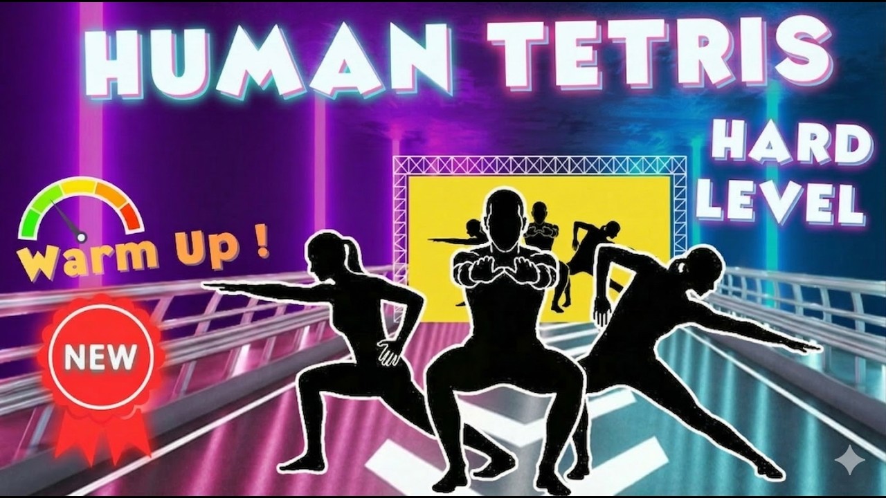HUMAN TETRIS HARD LEVEL | Immersive Interactive Warm Up | VIRAL GAME 3 Players 🔥 New (99% FALL)