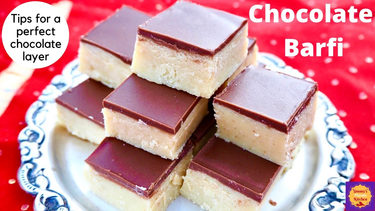 Perfect CHOCOLATE BARFI /2 Layer Chocolate Burfi/Tips to cut chocolate without cracks/चोक्लेट बर्फ़ी