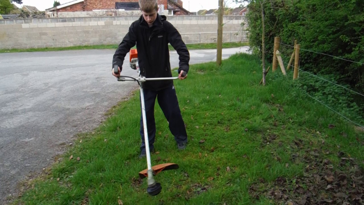 Me using the powerful Stihl FS 280 K