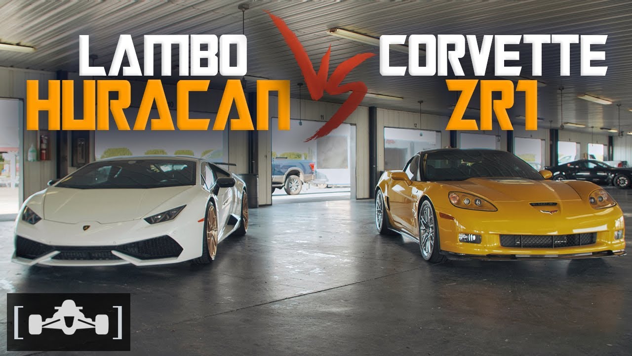 Corvette C6 ZR1 против Lamborghini Huracan LP610-4: скоростная гонка | Противостояние Америки и И...