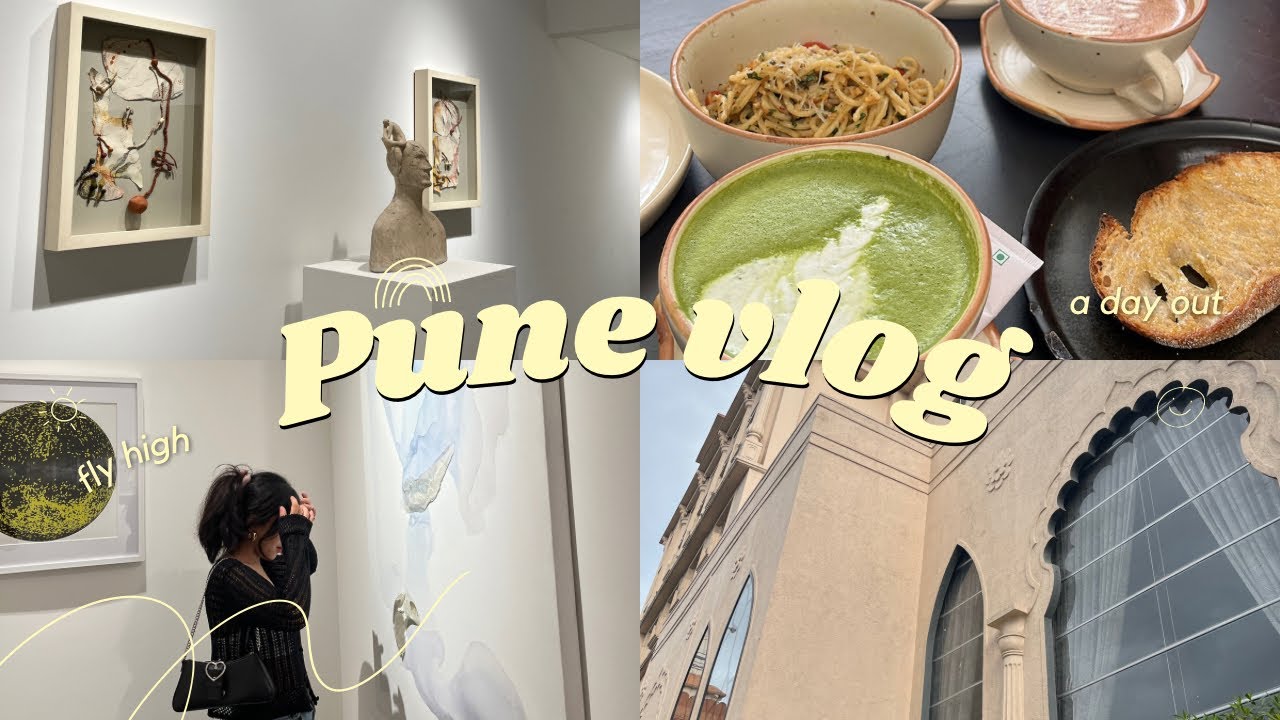 PUNE vlog: cafe hopping, art galleries, garden🎧💕