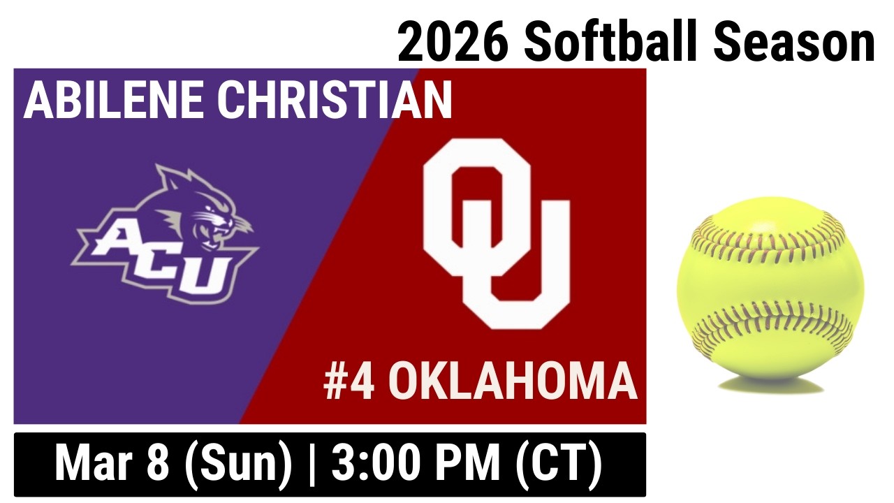 2026 Mar 8 SB Abilene Christian Wildcats vs #5 Oklahoma OU Sooners FULL GAME Softball 20260308