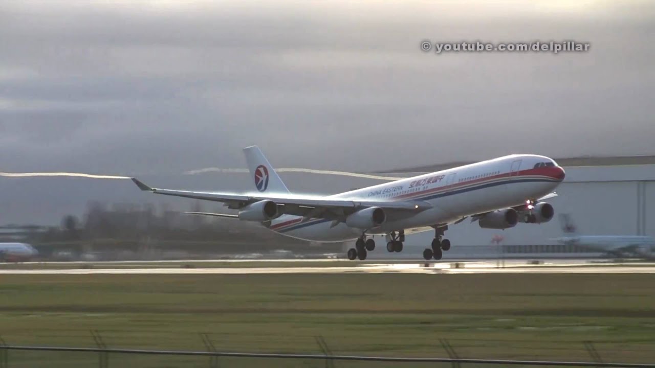 CES A340 smooooth landing at YVR.