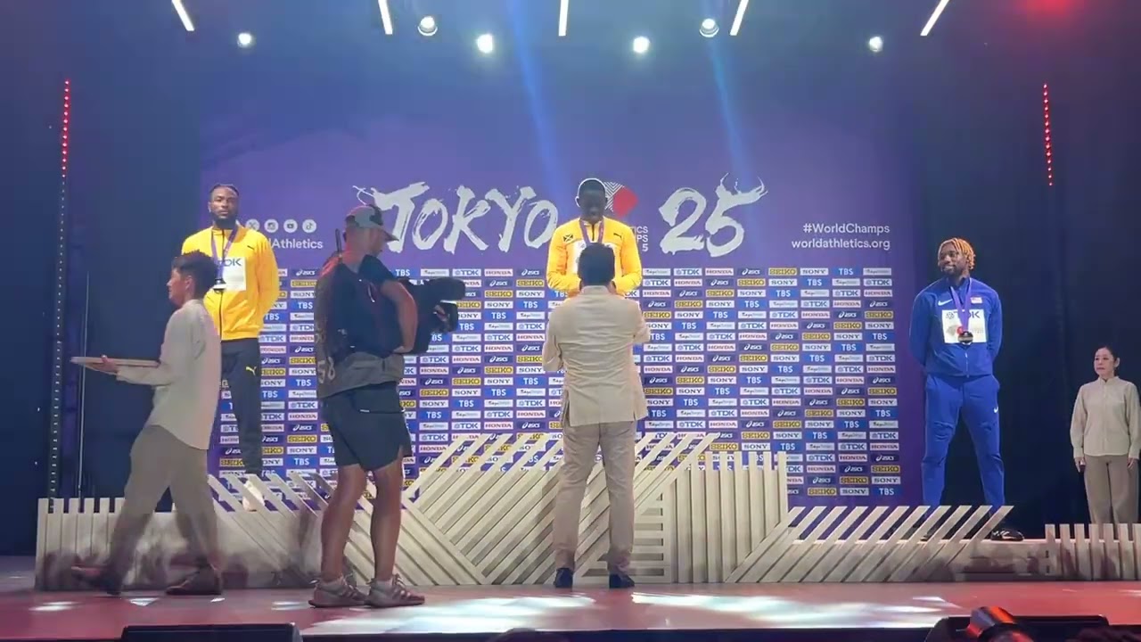 世界陸上2025 男子100m 表彰式 織田裕二キター！
