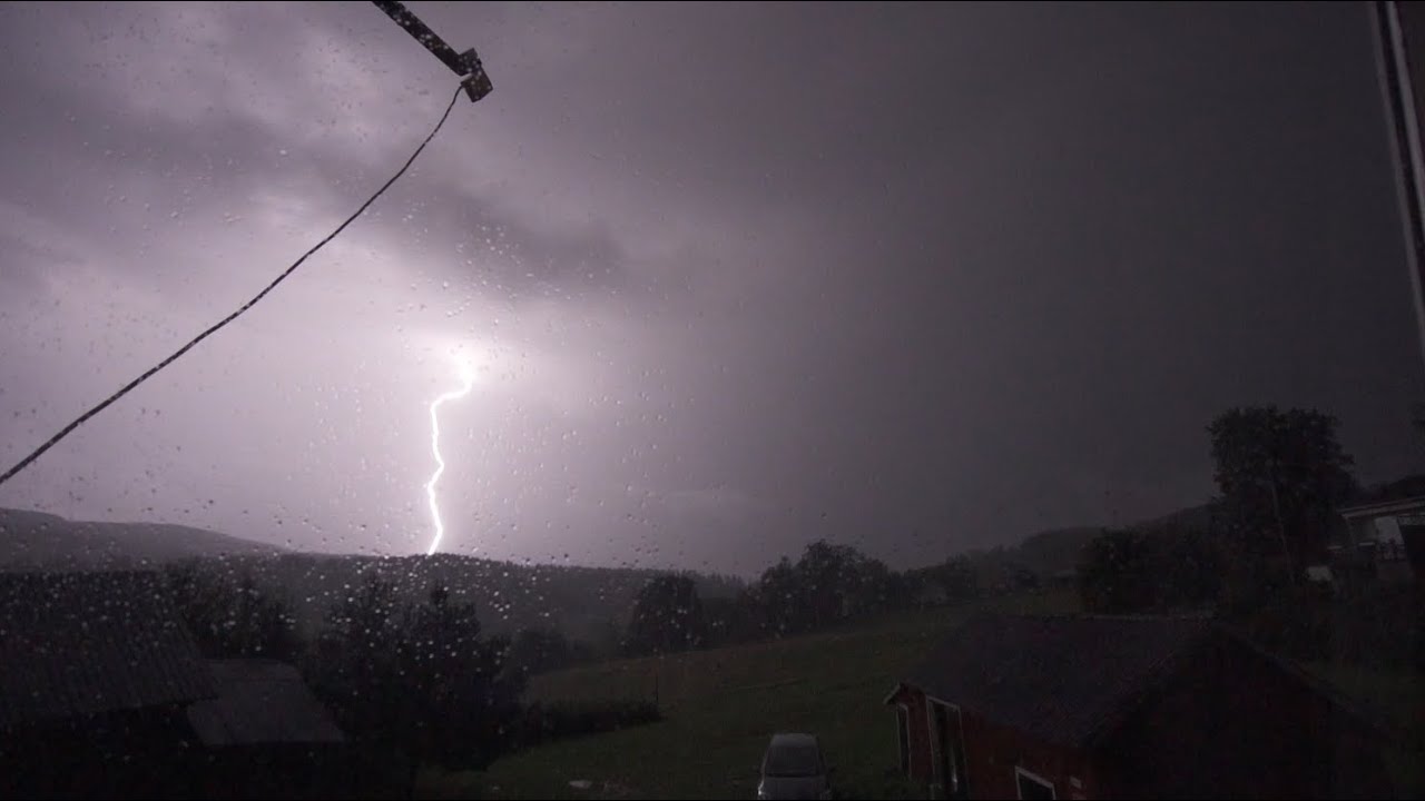 Thunderstorm 29. august 2019, Tordenv&aelig;r B&oslash;, Telemark