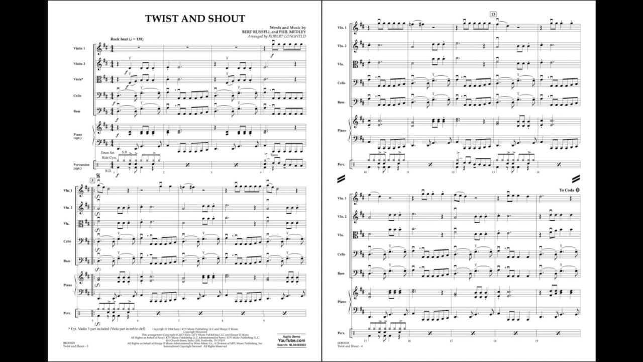 Twist and Shout arranged by Robert Longfield