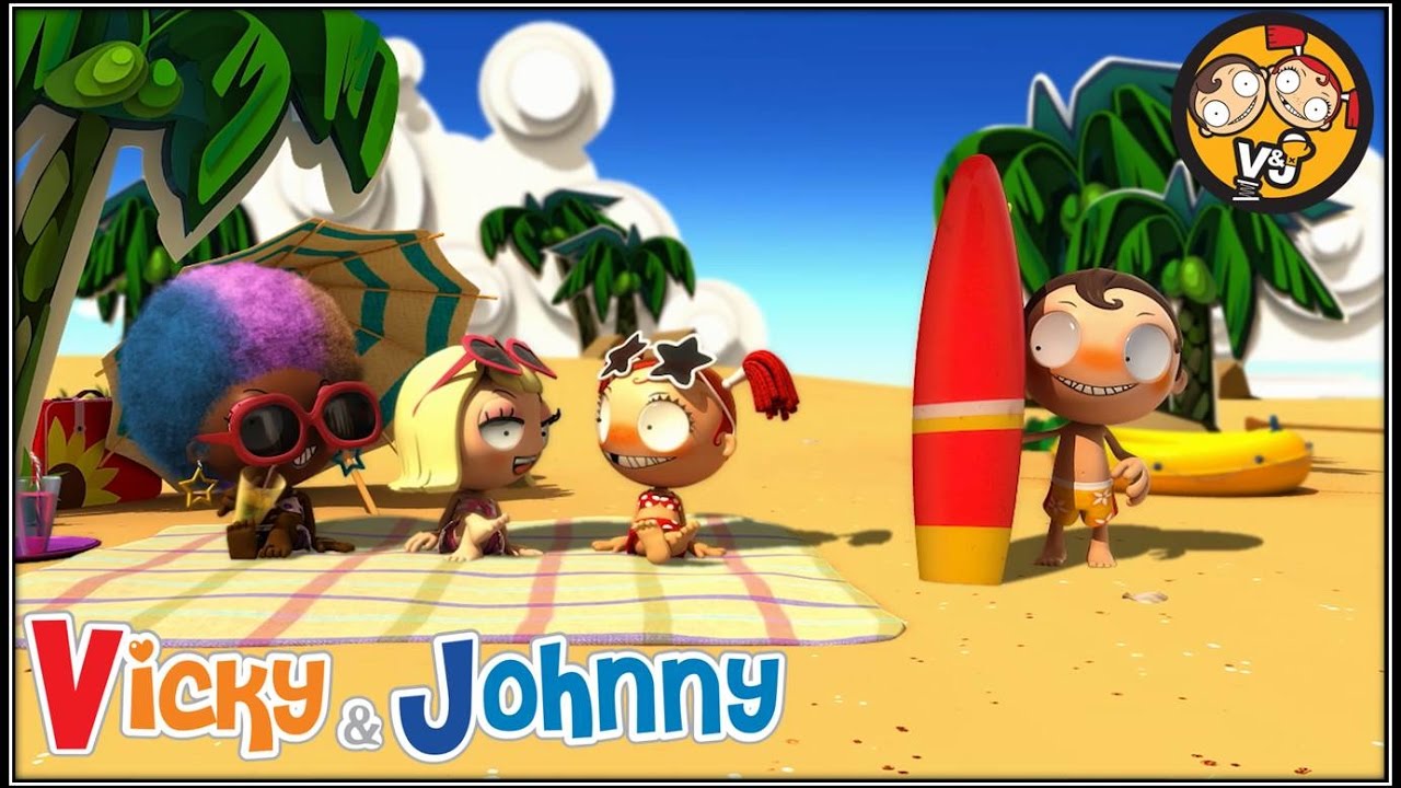 Vicky & Johnny | Episode 98 | SURFING | Full Episode for Kids | 2 MIN