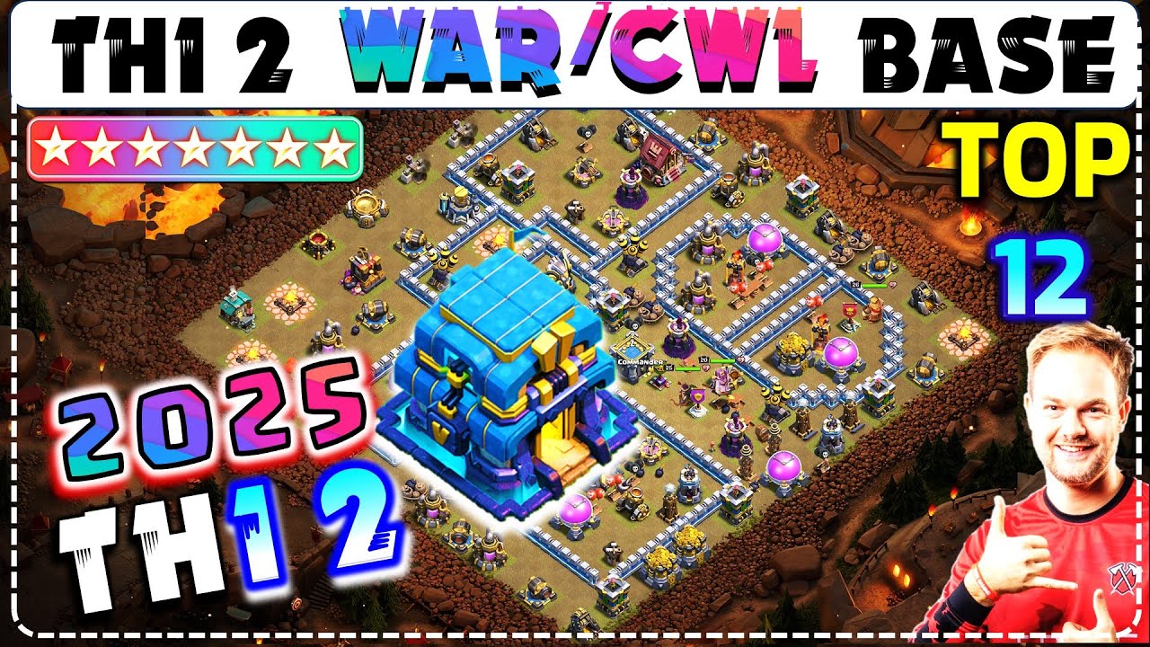 TOP 10 TH12 WAR BASE DESIGN+WITH LINK|2025|CLASH OF CLANS