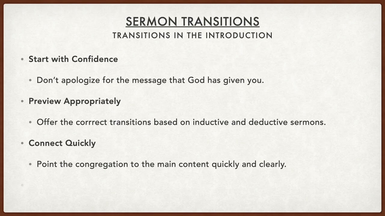 26   Sermon Transitions