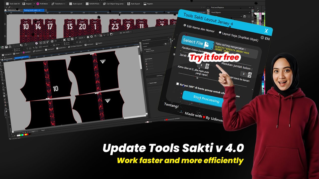 Tools Sakti Update Versi 4.0 buat Layout Jersey di Coreldraw makin kencang! 