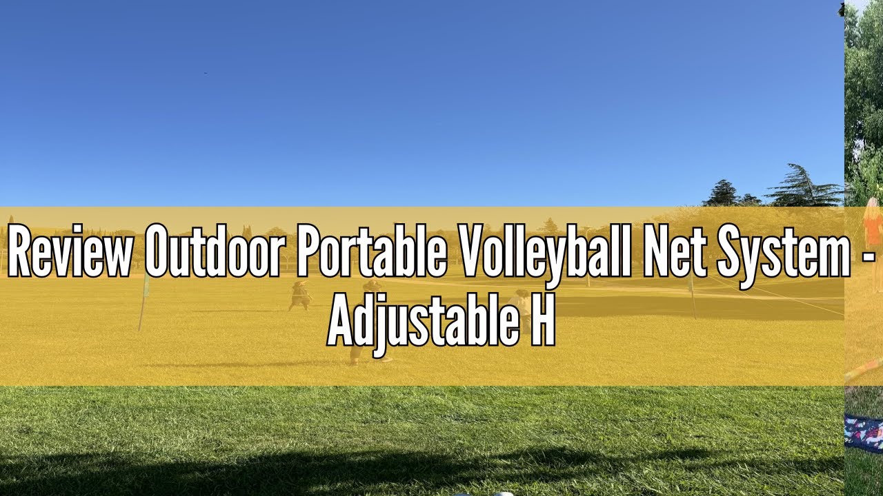 Review Outdoor Portable Volleyball Net System - Adjustable Height Poles with Soft Volleyball Ball