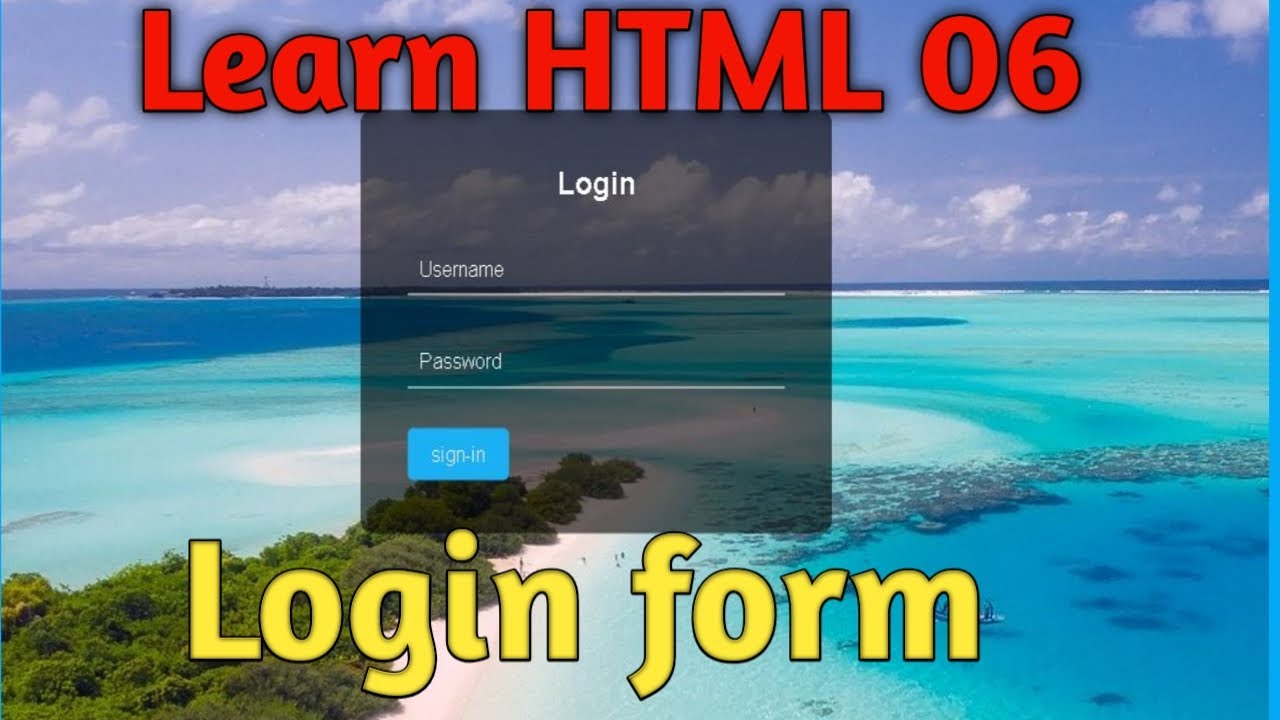 Login Form Using  HTML & CSS | Amazing Transparent Login Form | Learn HTML