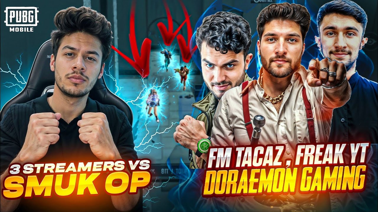 Smuk Op VS 3 Live Streamers🔥 Streamers Got Shocked😵 PUBG MOBILE