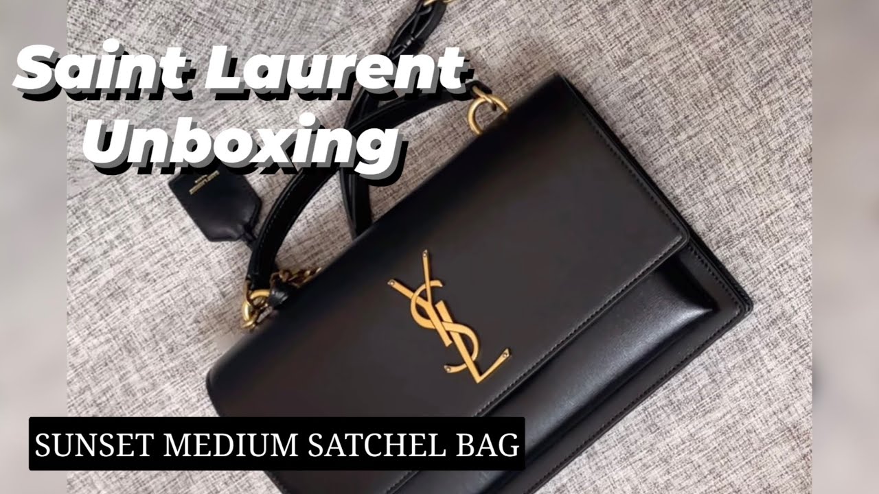 생로랑(SAINT LAURENT) 선셋 미디움 블랙 샤첼백 언박싱ㅣ빈티지골드ㅣ깔끔한 블랙 가방 추천