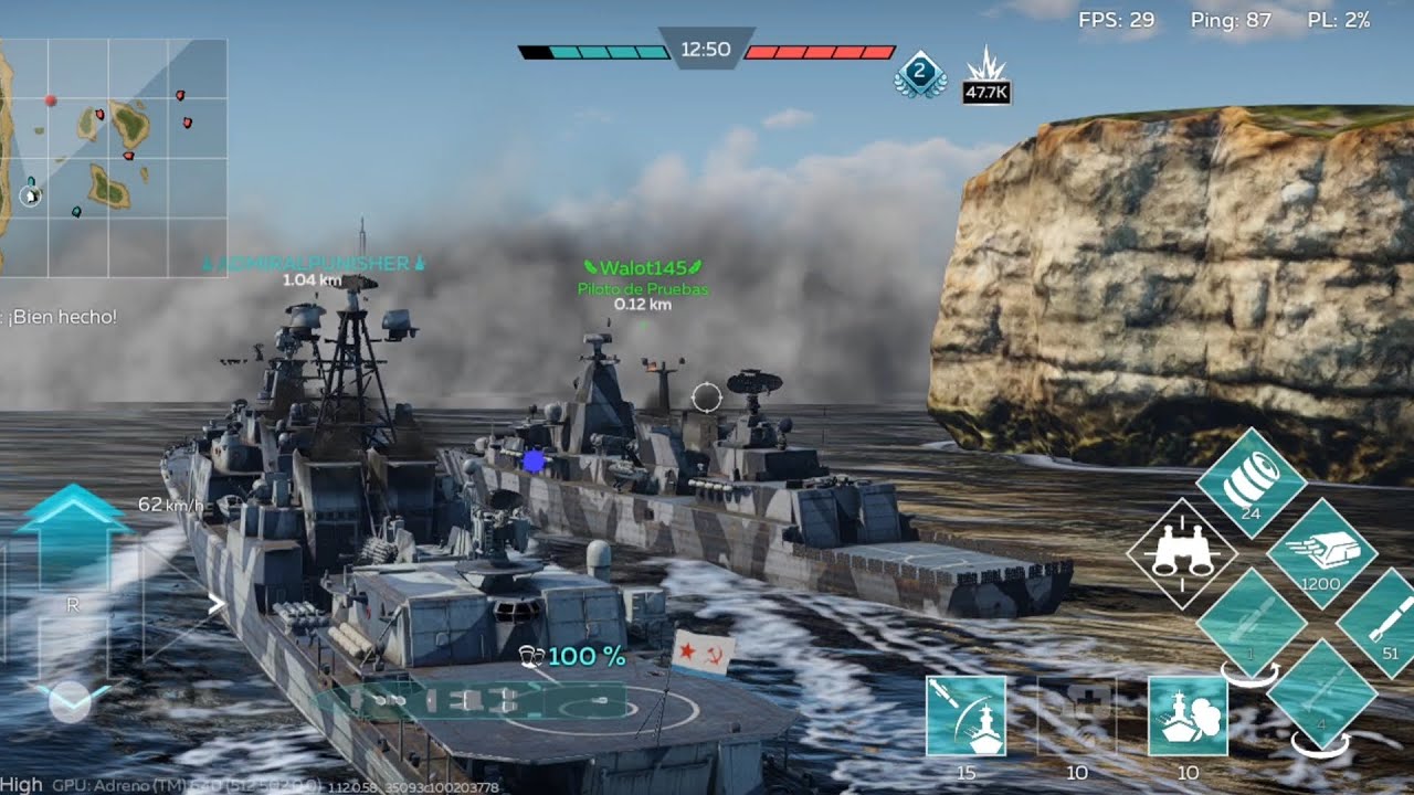 Warthunder Mobile - Barcos con @Walotgaming145 en TOPTIER Hard Combat 🐌🔥🔥