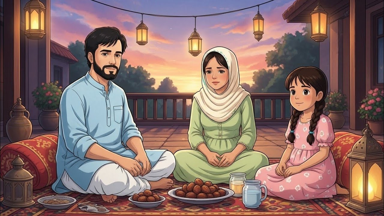 Peaceful Ramzan Evening 🌙 | Cozy Ghibli-Style Family Iftar Animation (ASMR)