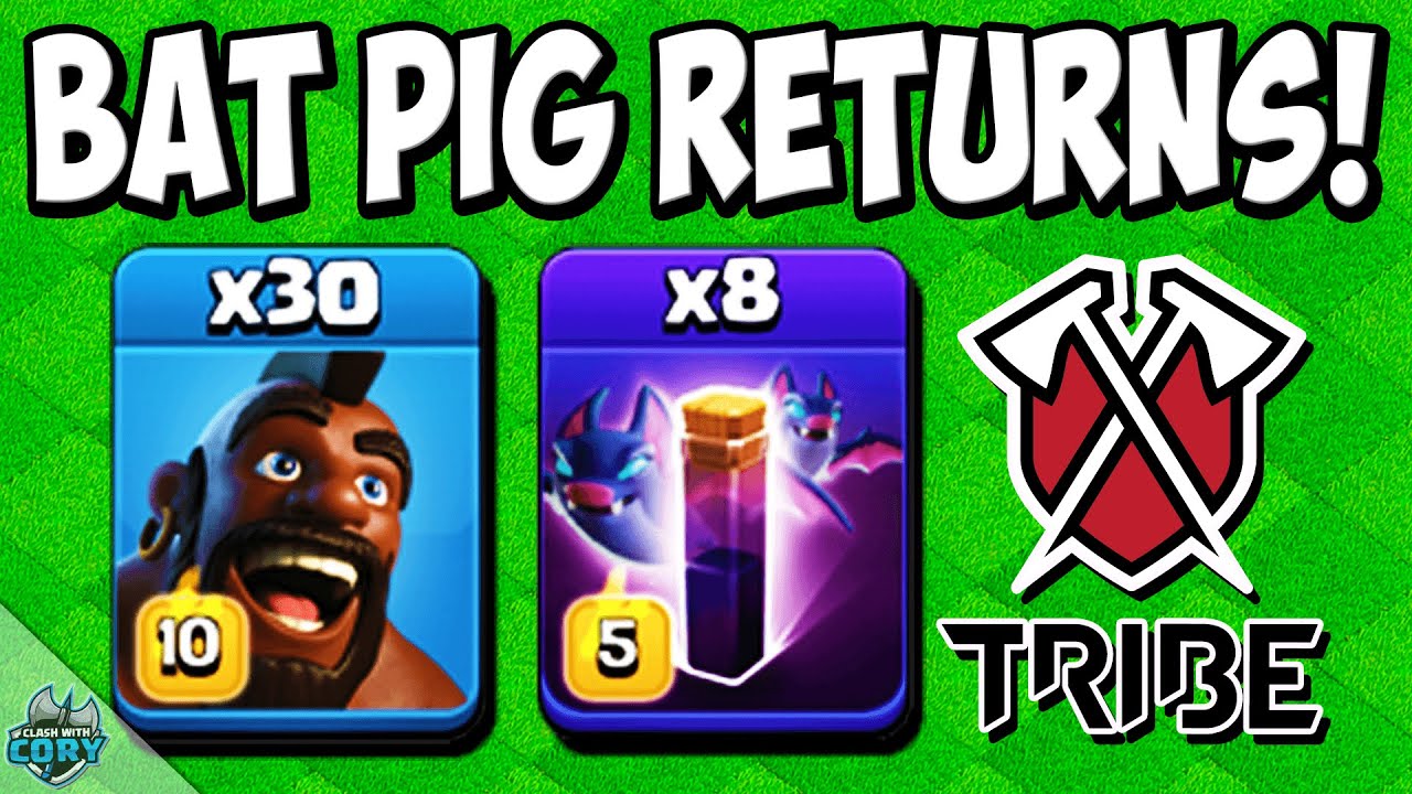 MASS HOGS with ZERO HEAL SPELLS! TH13 HOG BAT ATTACK STRATEGY! COC | Clash of Clans