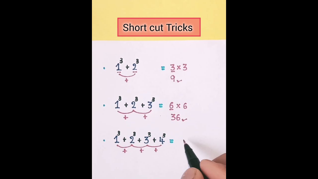 Sum Of Cube Trick | Maths Short Trick | Sum Of Natural Number #shorts #mathstricks