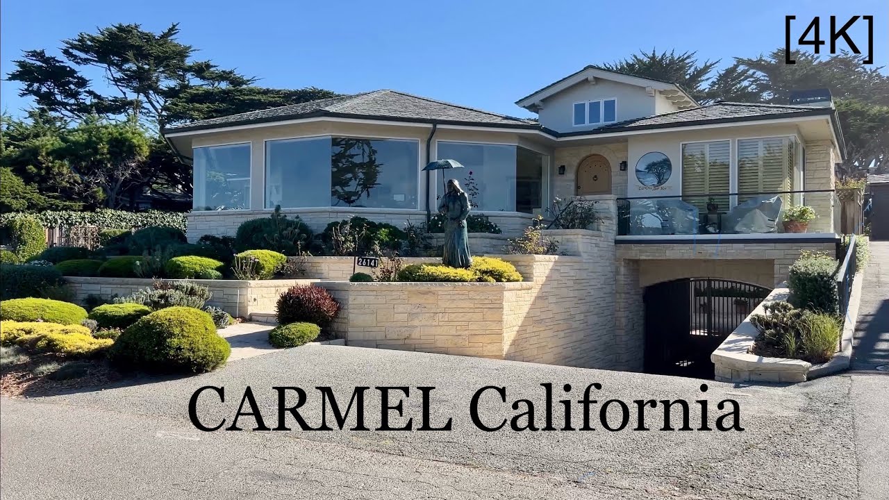 CARMEL (Carmel-by-the-Sea) California - walking + driving tour [4K]
