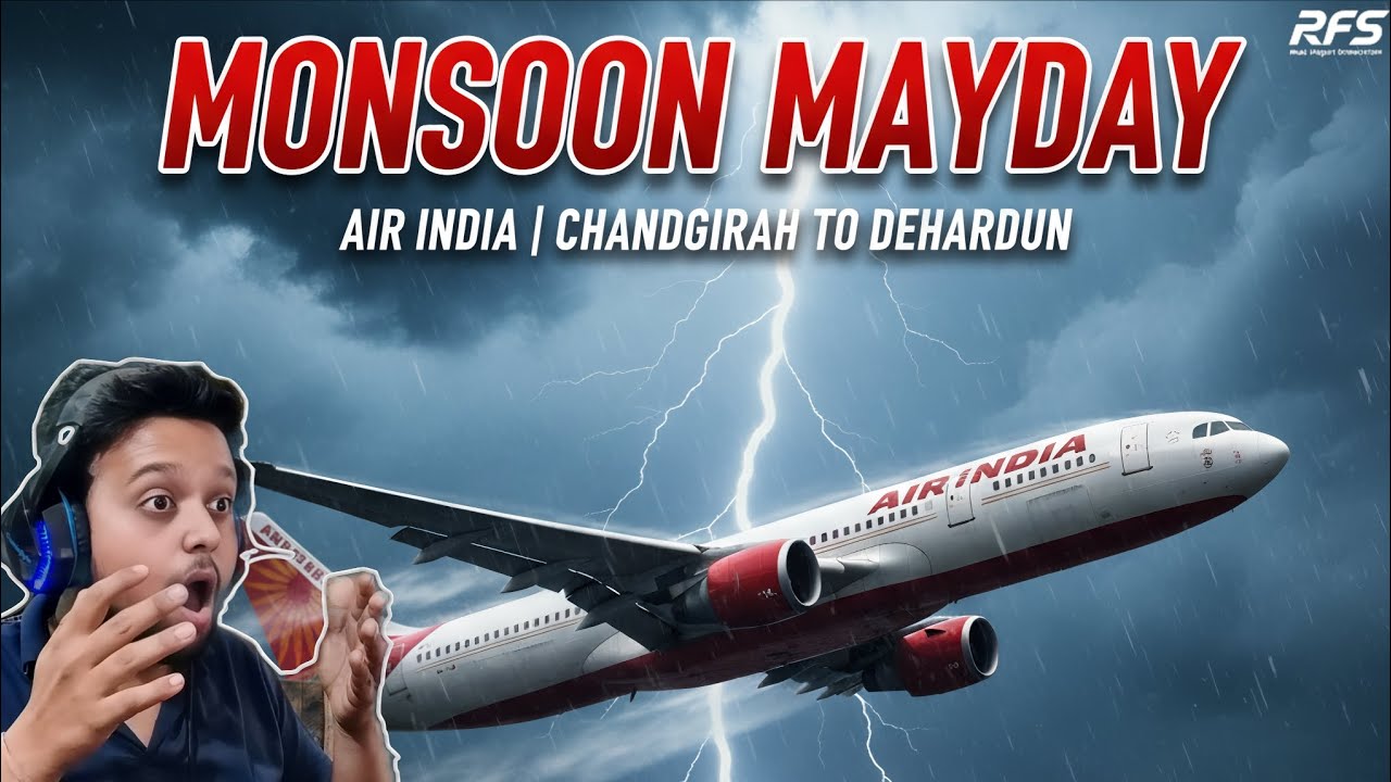 Air India Landing! ⛈️ RFS Flight From Chandigarh To Dehradun in Heavy Rain