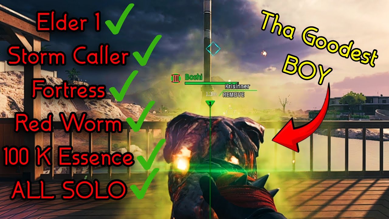 ** SOLO **  Red Zone, Tier 5 Elder, Red Worm, Fortress and Storm Caller in one game! MWZ W/ Puppy