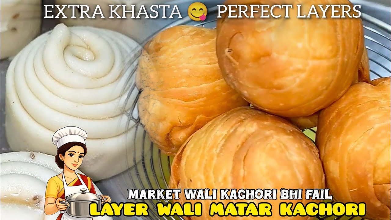 Viral layers wali matar kachori | Khasta Matar Kachori | No Bubbles Frying Trick