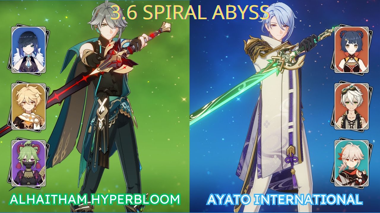 NEW Spiral Abyss 3.6 - Alhaitham Hyperbloom & Ayato International [Genshin Impact]