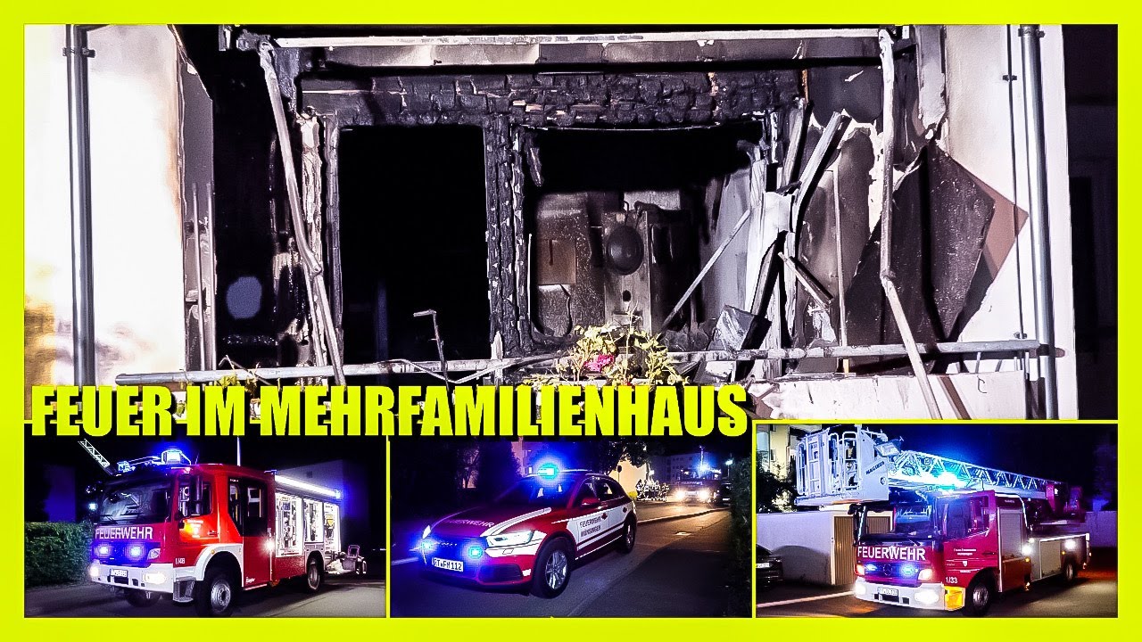 🔥 Feuer im Mehrfamilienhaus 🔥 Rettung der Bewohner  🚓 🚑 🚒 Größerer Einsatz Feuerwehr Münsingen