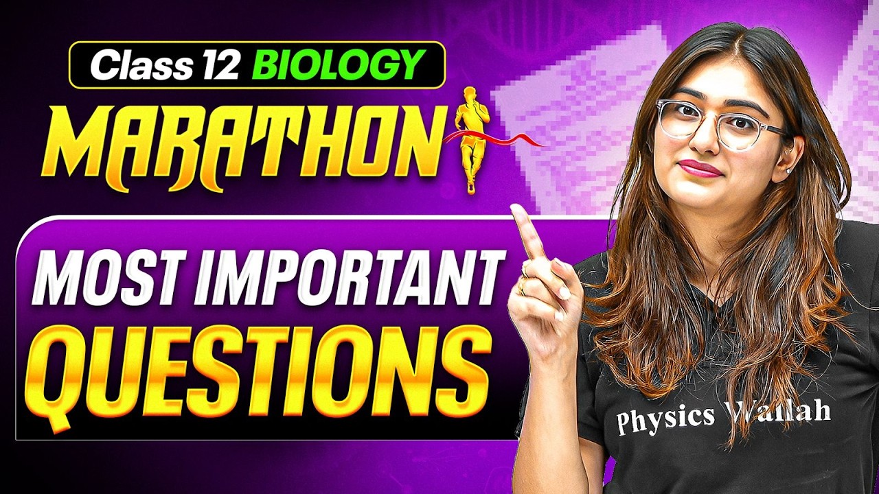 Class 12 Biology Marathon 🔥 | Most Important Questions | Boards 2026 | Aarushi Ma'am