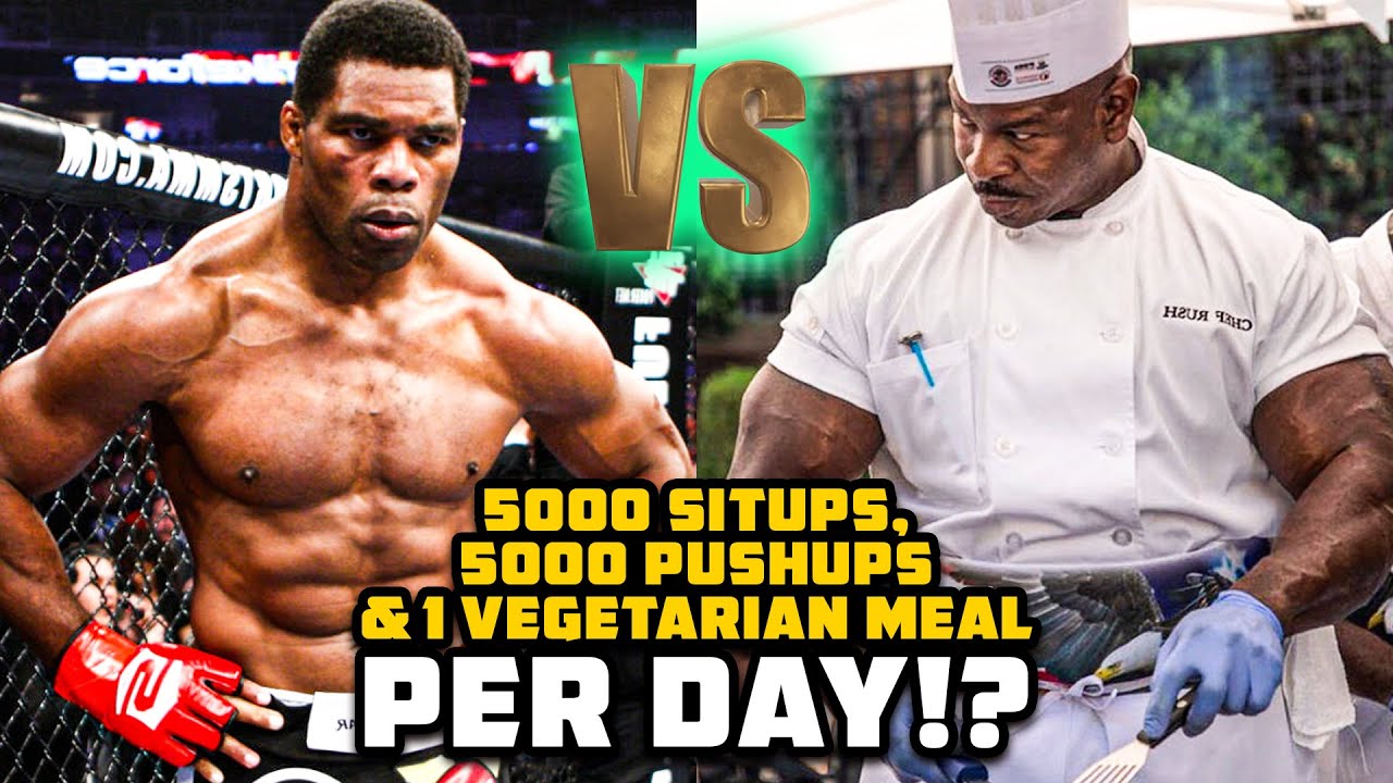 Herschel Walker Vs. Chef Rush | 5000 Pushups, 5000 Situps And 1 Vegetarian Meal Per Day!?