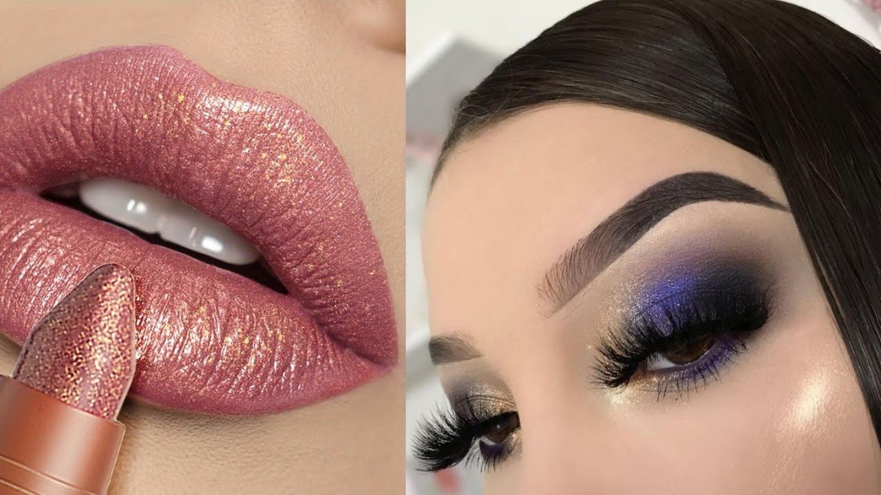 Blue and golden Smokey eyeglam.. ✨