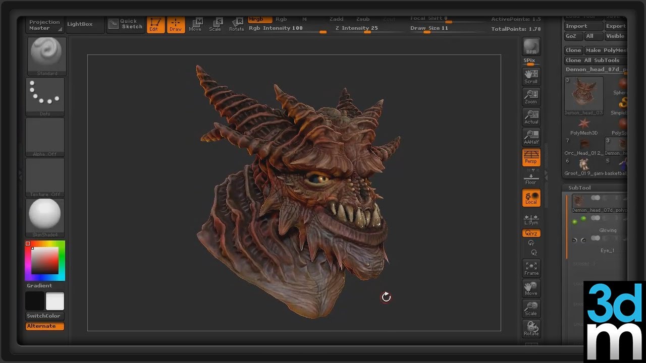 Polypainting in zBrush - 3dmotive