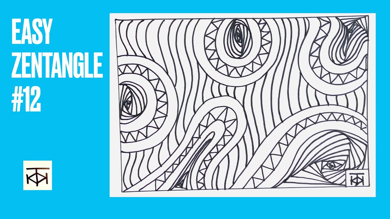 EASY and GROOVY Zentangle #12 : satisfying and relaxing doodle patterns
